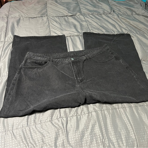 Shein Black Jeans Wide Leg Cotton Blend Women's Shein Size 4x Standard Size 2x - Picture 1 of 9